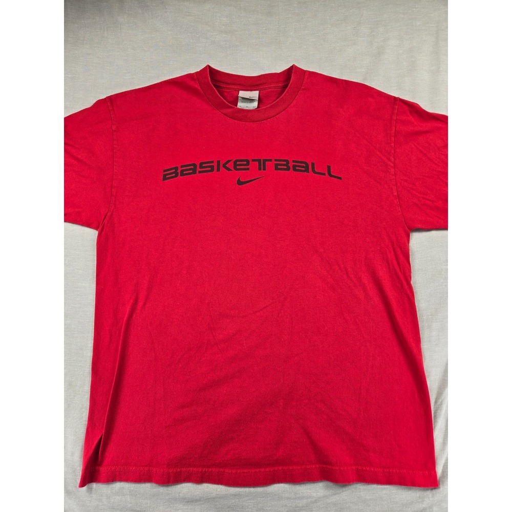 Nike Basketball Graphic T-Shirt Mens XL Red Short Sleeve Cotton Swoosh